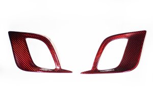 FIAT 500 Front Side Air Duct Diffuser Set - Carbon Fiber - NA Model - Red Candy